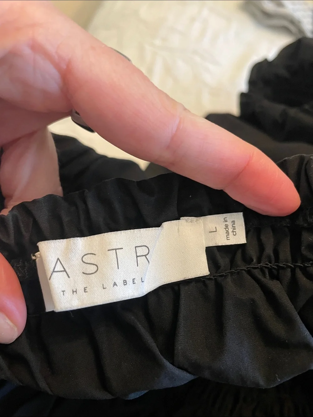 Astr Black Smocked Puff-Sleeve Crop Top